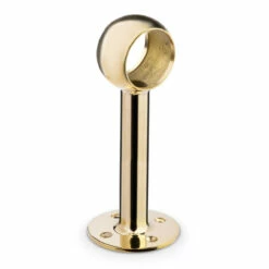 Tall Rounded Center Post Bracket - Polished Brass - 2" OD