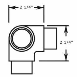 Flush Side Outlet Elbow Fitting - Polished Brass - 1.5" OD -PourLab Zone 00 733 1h specs b1 1 33250.1598455116
