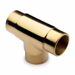 Flush Tee Fitting - Polished Brass - 1.5" OD