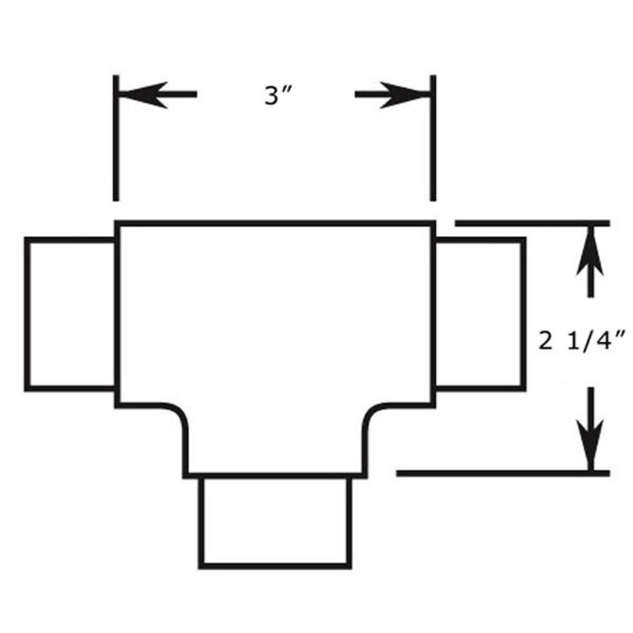 Flush Tee Handrail Fitting - Brushed Stainless Steel - 1.5" OD 4 Flush Tee Handrail Fitting - Brushed Stainless Steel - 1.5" OD - Image 2