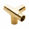 Flush Side Outlet Tee - Polished Brass - 1.5" OD