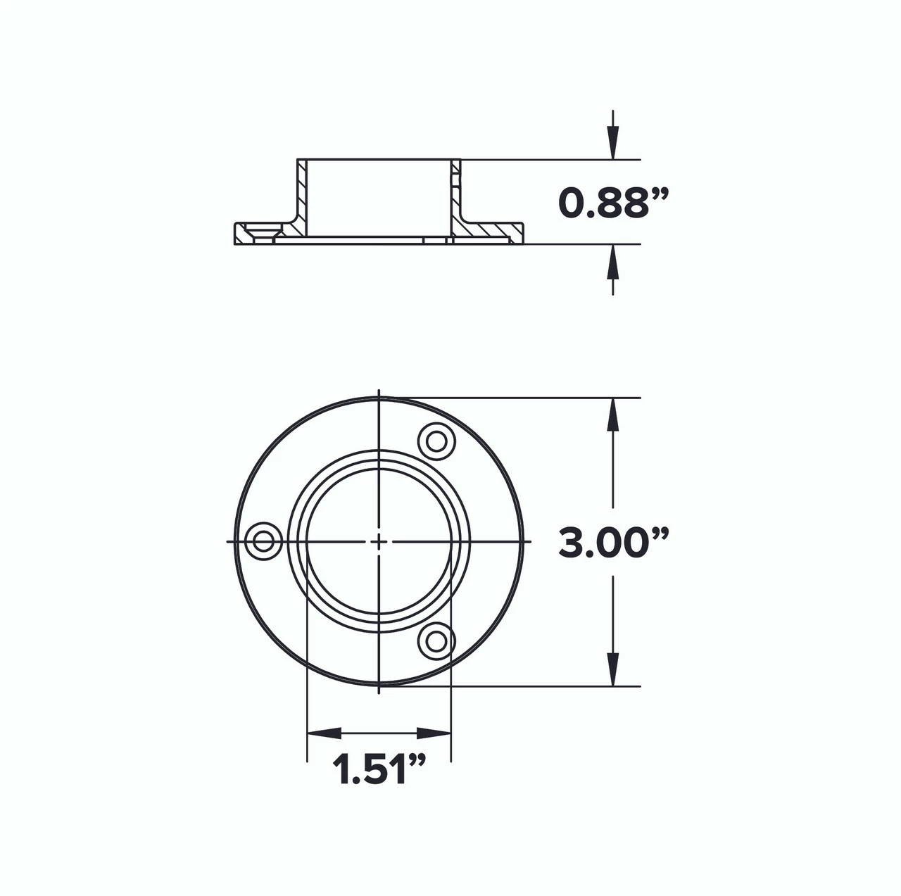 3" Wall Flange - Brushed Stainless Steel - 1.5" OD 4 3" Wall Flange - Brushed Stainless Steel - 1.5" OD - Image 2