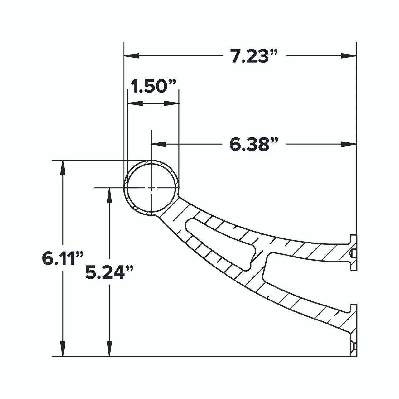 Bar Mount Foot Rail Bracket - Oil Rubbed Bronze - 1.5" OD 7 Bar Mount Foot Rail Bracket - Oil Rubbed Bronze - 1.5" OD - Image 5