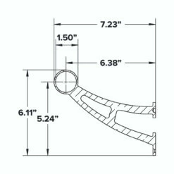 Bar Mount Foot Rail Bracket - Brushed Stainless Steel - 1.5" OD -PourLab Zone 1.5 OD Bar Mount Bracket 53448.1627313278