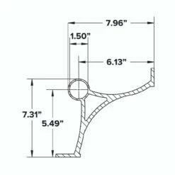 Combination Foot Rail Bracket - Brushed Stainless Steel - 1.5" OD 10 Combination Foot Rail Bracket - Brushed Stainless Steel - 1.5" OD -PourLab Zone 1.5 OD Combination Bracket 51328.1627313350