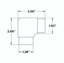 Flush Elbow Fitting 90 Degree - Satin Brushed Brass - 1.5" OD -PourLab Zone 1.5 OD Flush 90 Degree Elbow 16067.1627313420