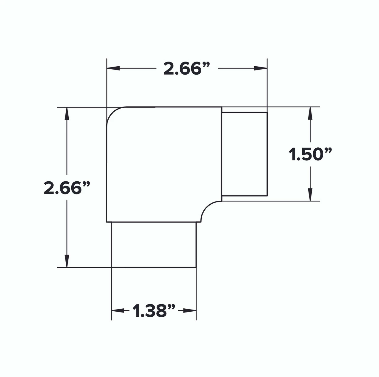 Flush Elbow Fitting 90 Degree - Polished Brass - 1.5" OD 6 Flush Elbow Fitting 90 Degree - Polished Brass - 1.5" OD - Image 4