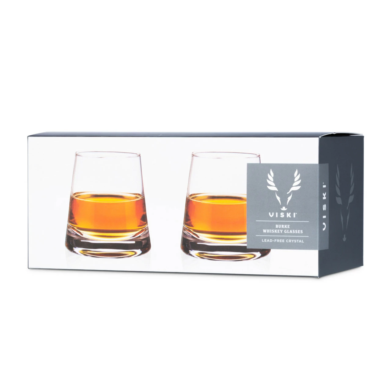 Viski Burke Tapered Crystal Whiskey Glasses - 8 Oz - Set Of 2 - Image 3