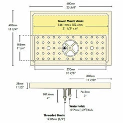 Glass Rinser Tray - 23-5/8 Inch -PourLab Zone 1605 mmglass b1 1 47681.1686064559