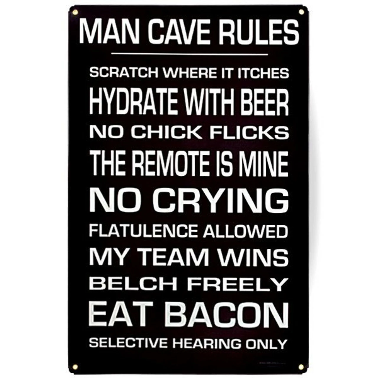 Man Cave Rules Metal Bar Sign 3 Man Cave Rules Metal Bar Sign