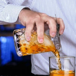 Diamond Weave Cocktail Mixing Glass With Stainless Steel Strainer - 400ml -PourLab Zone 178126 mixing glass strainer b3 2 74121.1590770650