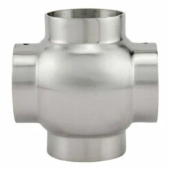 Ball Cross Elbow Fitting - Brushed Stainless Steel - 1.5" OD