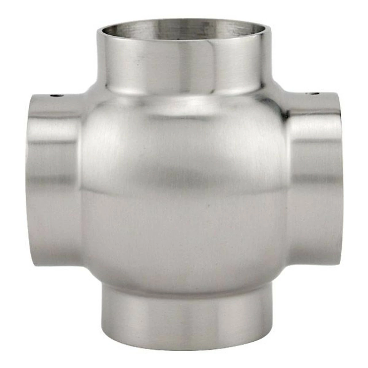 Ball Cross Elbow Fitting - Brushed Stainless Steel - 1.5" OD 3 Ball Cross Elbow Fitting - Brushed Stainless Steel - 1.5" OD