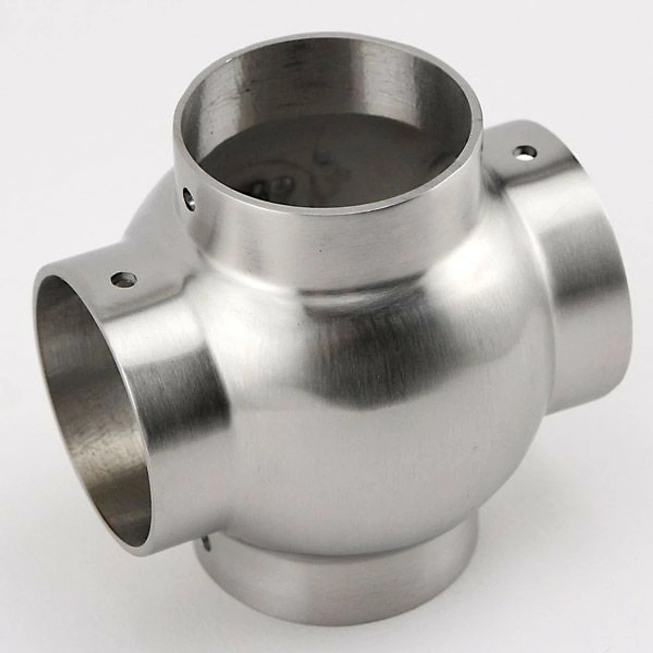 Ball Cross Elbow Fitting - Brushed Stainless Steel - 1.5" OD 4 Ball Cross Elbow Fitting - Brushed Stainless Steel - 1.5" OD - Image 2