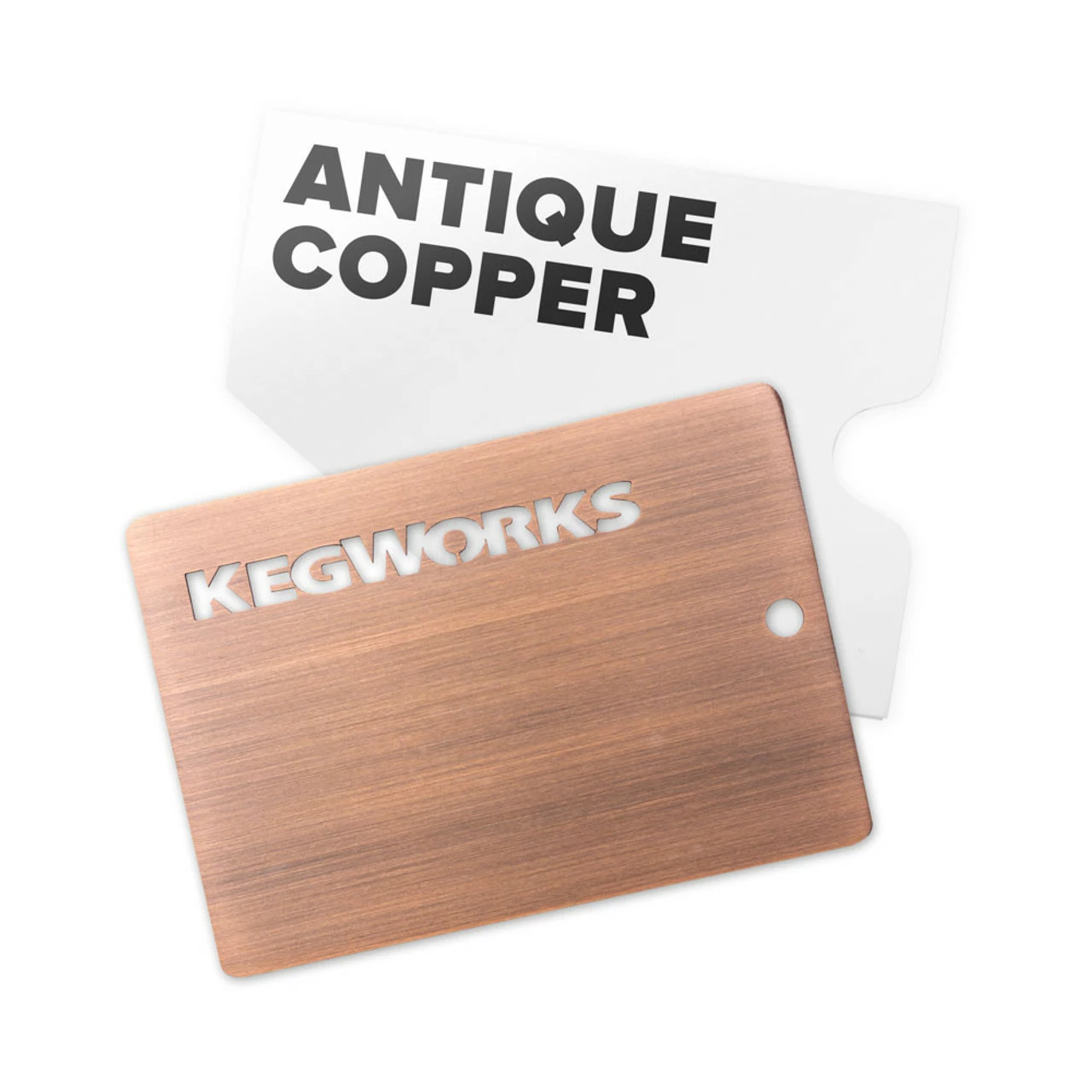 None KegWorks Antique Copper Sample Chip 3 None KegWorks Antique Copper Sample Chip