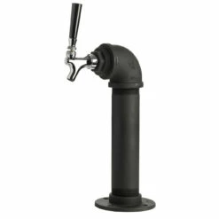 Draft Beer Tower - Black Iron - Single Tap - Standard Stainless Steel Faucet