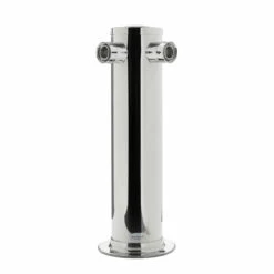 Draft Beer Tower - Stainless Steel - 3" Column - 2 Taps - No Faucets