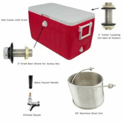 Single Faucet Jockey Box - 50' Coil - Faucet Hardware Kit -PourLab Zone 20283 jockey box complete b3 4 35980.1590768606