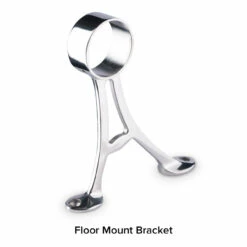 Polished Stainless Steel Bar Foot Rail Kit -PourLab Zone 22 S914 2 Floor Mount Foot Rail Bracket Polished Stainless Steel 03 90187.1599146005