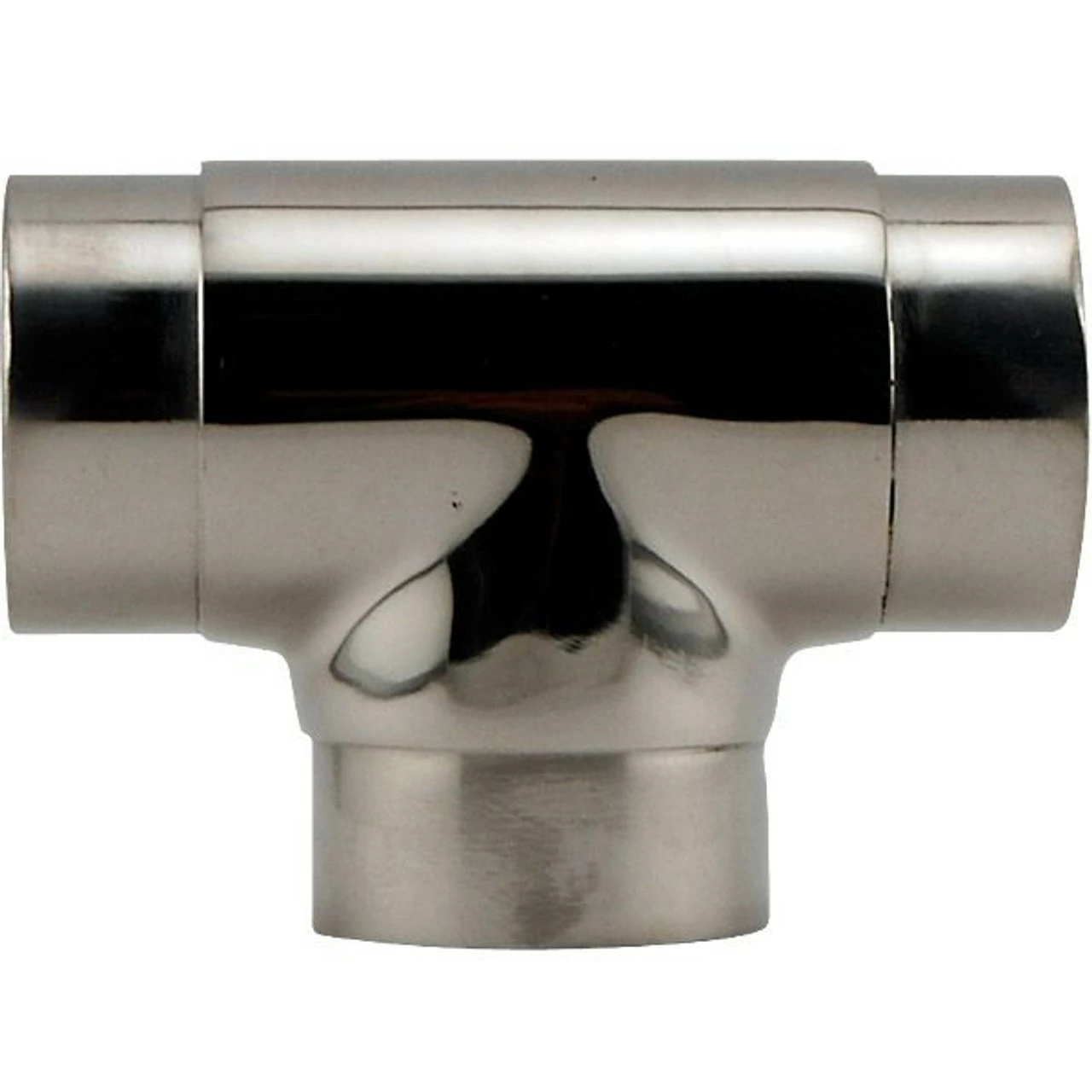 Flush Tee Hand Rail Fitting - Polished Stainless Steel - 2" OD 5 Flush Tee Hand Rail Fitting - Polished Stainless Steel - 2" OD - Image 3