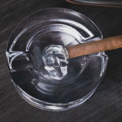 Nude Glass Shade Skull Silhouette Round Crystal Cigar Ashtray -PourLab Zone 24421 1091092 Nude Glass Shade Skull Silhouette Round Crystal Cigar Ashtray 04 30979.1628881628