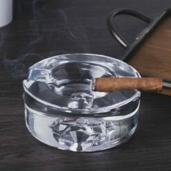 Nude Glass Shade Skull Silhouette Round Crystal Cigar Ashtray -PourLab Zone 24421 1091092 Nude Glass Shade Skull Silhouette Round Crystal Cigar Ashtray 05 33601.1628881628