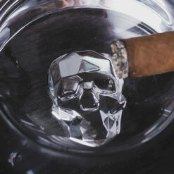 Nude Glass Shade Skull Silhouette Round Crystal Cigar Ashtray -PourLab Zone 24421 1091092 Nude Glass Shade Skull Silhouette Round Crystal Cigar Ashtray 06 06860.1628881628
