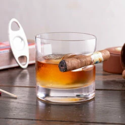 Godinger Cigar Whiskey Rocks Glass - 12 Oz - With Indented Cigar Rest -PourLab Zone 26089 Godinger Cigar Whiskey Rocks Glass 12 oz With Indented Cigar Rest 04 84707.1592499157