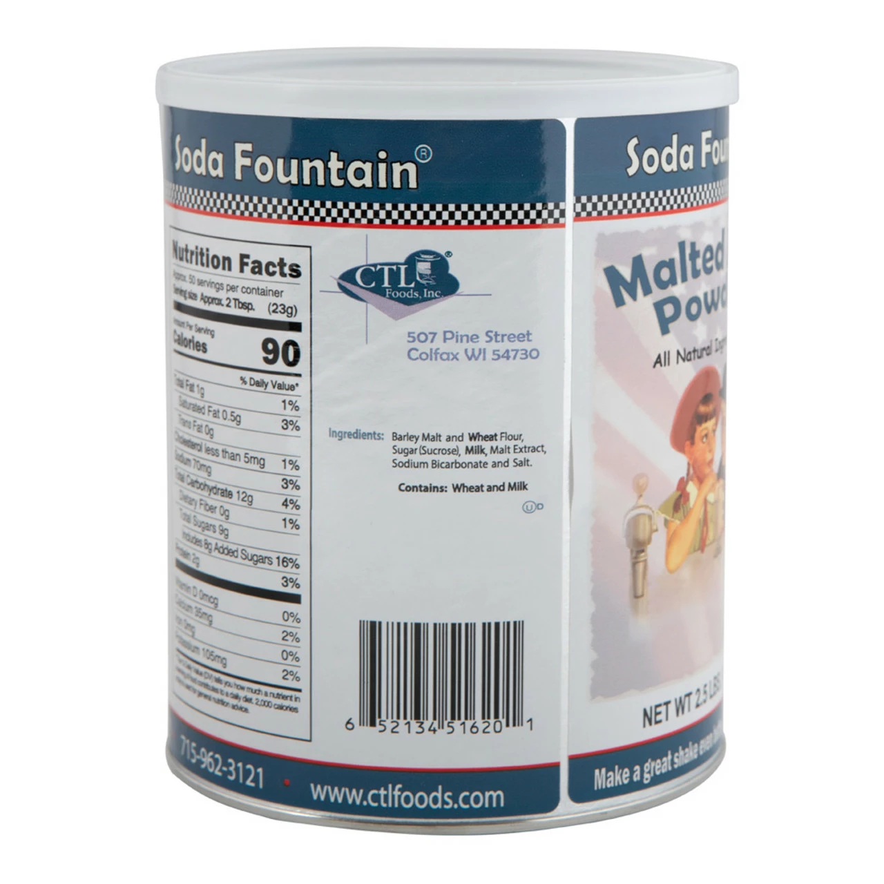 Soda Fountain Milkshake Malted Milk Powder - 2.5 Lb Resealable Tub 5 Soda Fountain Milkshake Malted Milk Powder - 2.5 Lb Resealable Tub - Image 3
