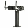 Draft Beer Tower - Black Iron - Double Tap - Standard Stainless Steel Faucet