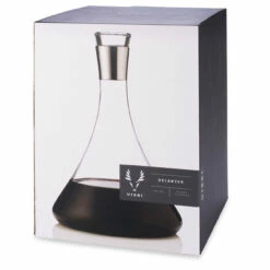 Viski Raye Chrome Trim Glass Wine & Spirit Decanter With Stopper - 60 Oz -PourLab Zone 3775 viski raye chrome trim glass wine spirit decanter with stopper 01 83104.1590768087