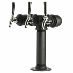 Draft Beer Tower - Black Iron - Triple Tap - Perlick 630SS Faucet