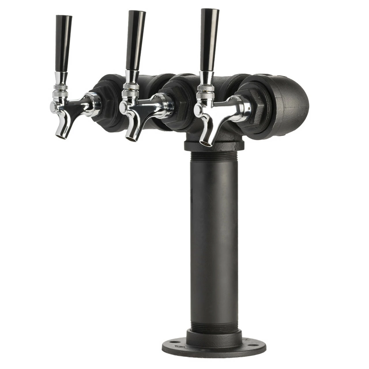 Draft Beer Tower - Black Iron - Triple Tap - Standard Stainless Steel Faucet 3 Draft Beer Tower - Black Iron - Triple Tap - Standard Stainless Steel Faucet