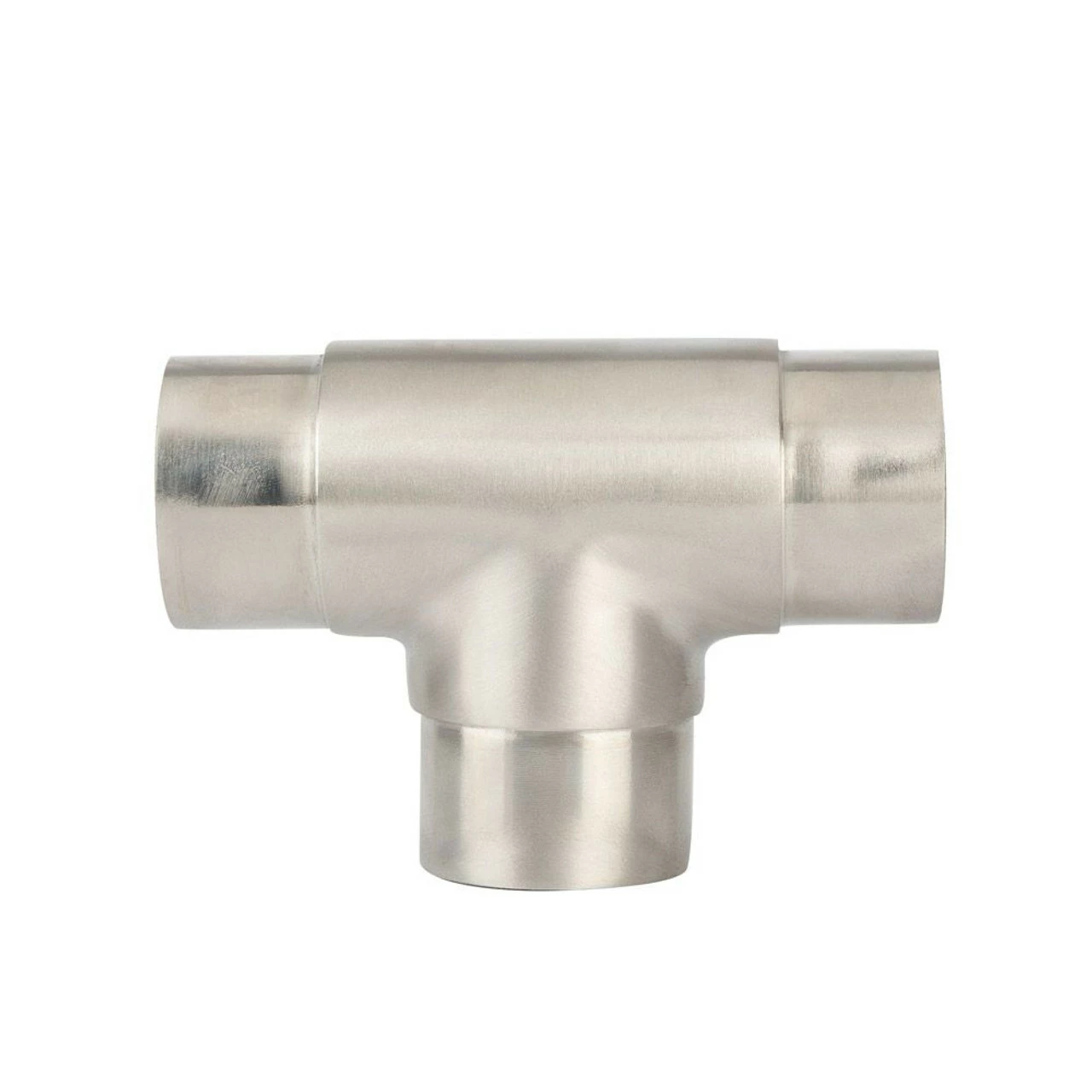Flush Tee Handrail Fitting - Brushed Stainless Steel - 1.5" OD 3 Flush Tee Handrail Fitting - Brushed Stainless Steel - 1.5" OD