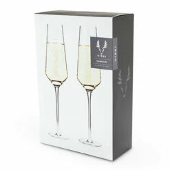 Viski Raye Crystal Champagne Flutes - 8 Oz - Set Of 2 -PourLab Zone 4530 champagne flutes 003 81167.1590764501