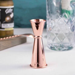 Viski Summit Makoto Japanese Style Copper Plated Double Cocktail Jigger - 1 Oz & 2 Oz -PourLab Zone 4950 JIGGER Viski Summit Makoto Japanese Style Copper Plated Double Cocktail Jigger 1 oz and 2 oz 03 44199.1592497685