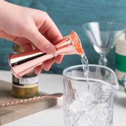 Viski Summit Makoto Japanese Style Copper Plated Double Cocktail Jigger - 1 Oz & 2 Oz -PourLab Zone 4950 JIGGER Viski Summit Makoto Japanese Style Copper Plated Double Cocktail Jigger 1 oz and 2 oz 04 24088.1592497685