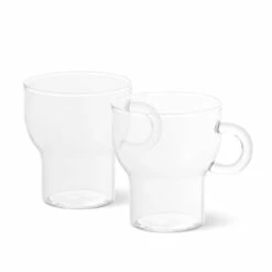 Sagaform Heat Resistant Mouth-Blown Clear Glass Mugs - 8.45 Oz - Set Of 2 -PourLab Zone 5018163 Sagaform Heat Resistant Mouth Blown Clear Glass Mugs 8.45 oz Set of 2 02 18446.1674158650