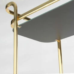 Viski Belmont Two-Tiered Bar Cart With Mirrored Shelves - Gold Plated Stainless Steel 8 Viski Belmont Two-Tiered Bar Cart With Mirrored Shelves - Gold Plated Stainless Steel -PourLab Zone 5891 viski bar cart 3 76946.1590764727