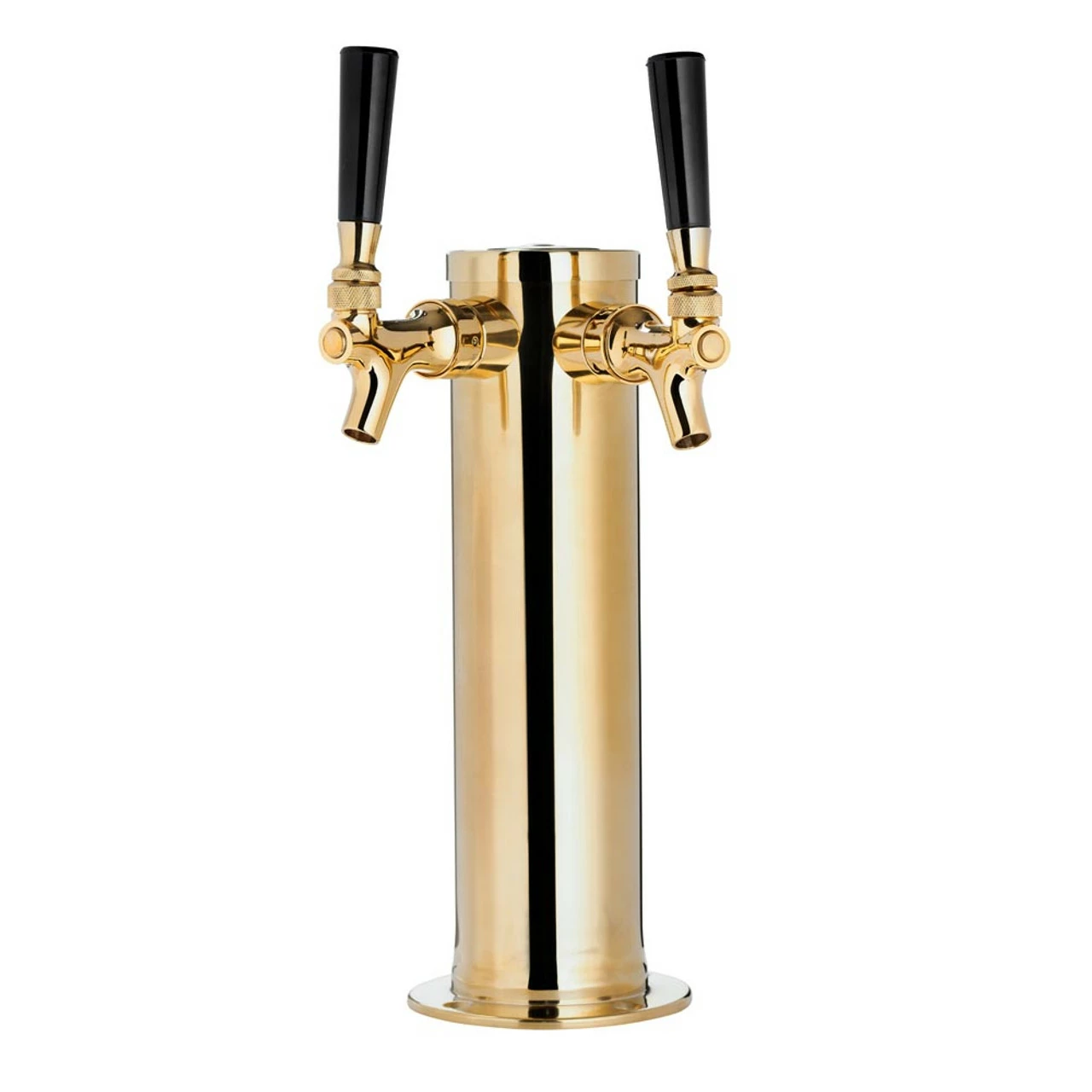 Draft Beer Tower - Brass - 3" Column - 2 Faucets 3 Draft Beer Tower - Brass - 3" Column - 2 Faucets