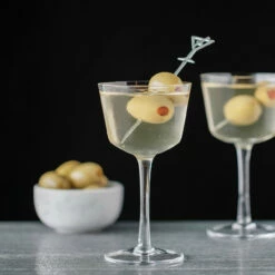 Viski Raye Nick & Nora Vintage Crystal Martini Cocktail Glasses - 6 Oz - Set Of 2 -PourLab Zone 6424 nn 001 75683.1590768400