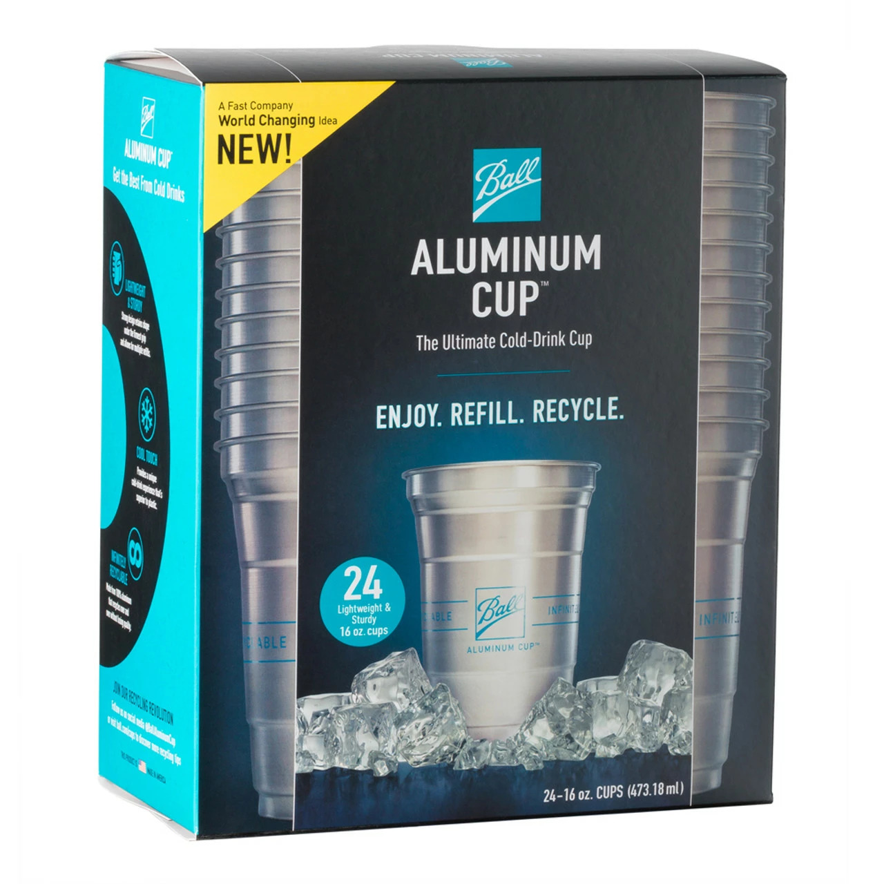 Ball Aluminum Cups - The Ultimate 100% Recyclable Cold-Drink Cup - 16 Oz - 24 Pack 5 Ball Aluminum Cups - The Ultimate 100% Recyclable Cold-Drink Cup - 16 Oz - 24 Pack - Image 3