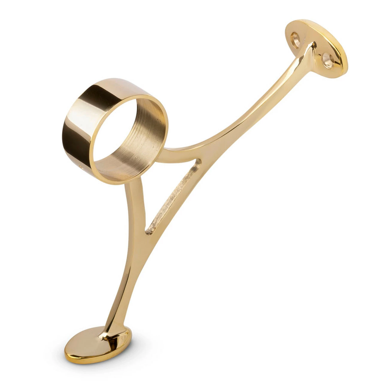 Combination Foot Rail Bracket - Polished Brass - 2" OD 3 Combination Foot Rail Bracket - Polished Brass - 2" OD