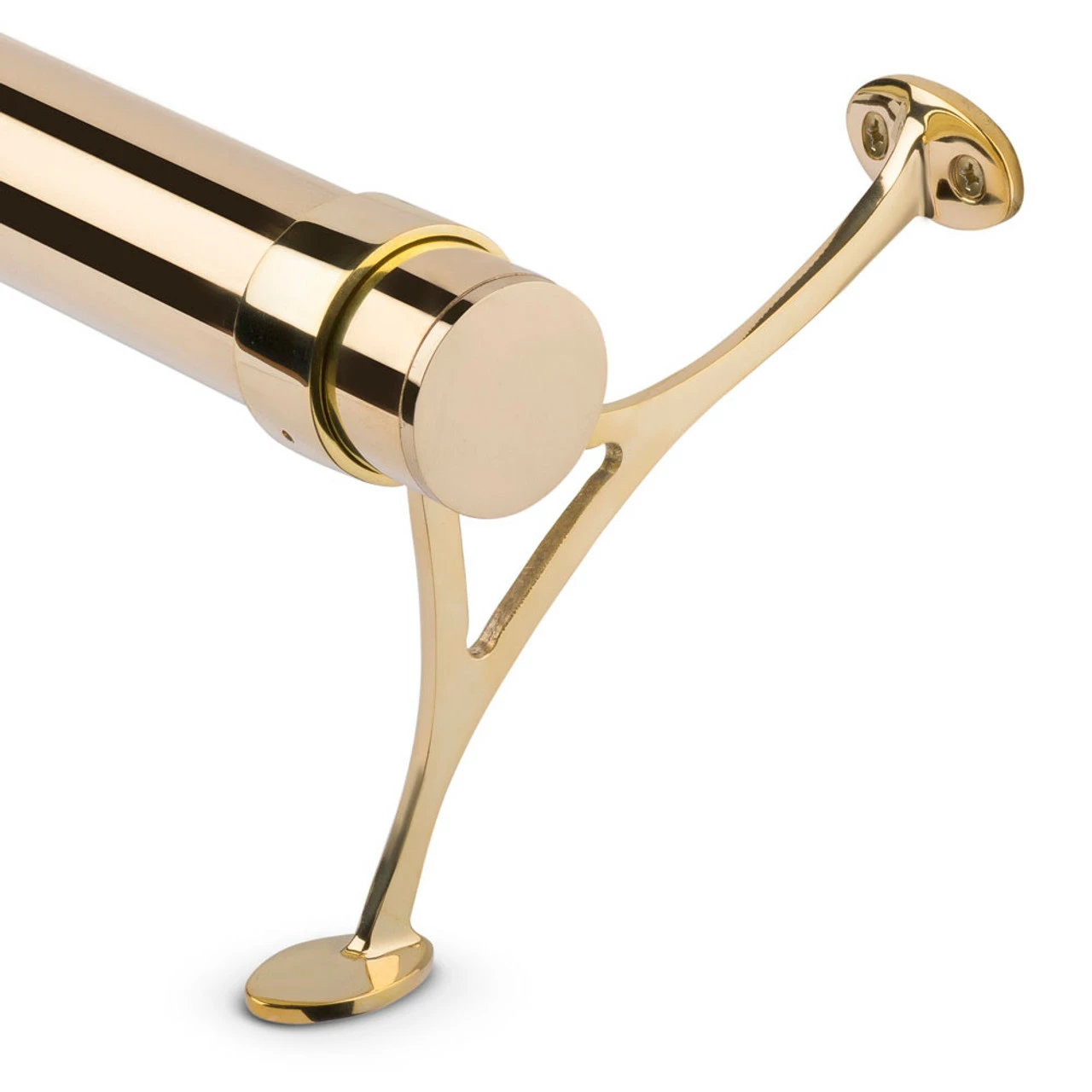 Combination Foot Rail Bracket - Polished Brass - 2" OD 5 Combination Foot Rail Bracket - Polished Brass - 2" OD - Image 3