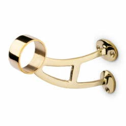 Bar Mount Foot Rail Bracket - Polished Brass - 2" OD