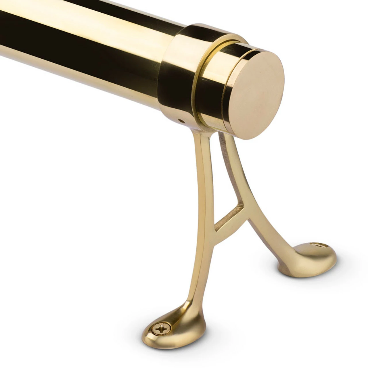 Floor Mount Foot Rail Bracket - Polished Brass - 2" OD 6 Floor Mount Foot Rail Bracket - Polished Brass - 2" OD - Image 4
