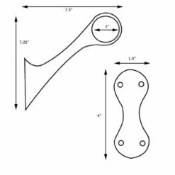 Decorative Bar Bracket - Polished Brass - 2" OD -PourLab Zone 76918 2 barrails bz2 1 80271.1590768532