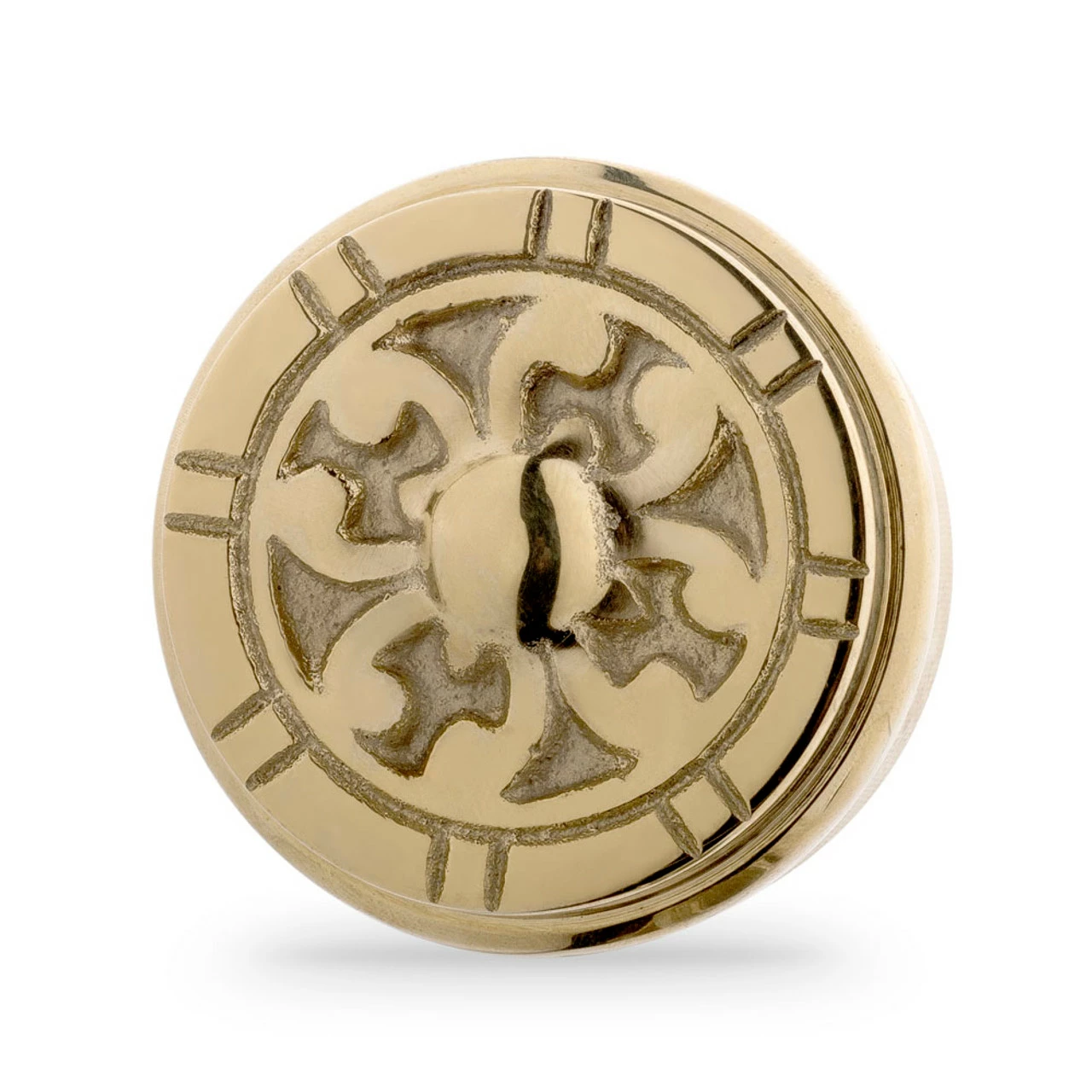 Flush Decorative End Cap - Polished Brass - 2" OD 5 Flush Decorative End Cap - Polished Brass - 2" OD - Image 3