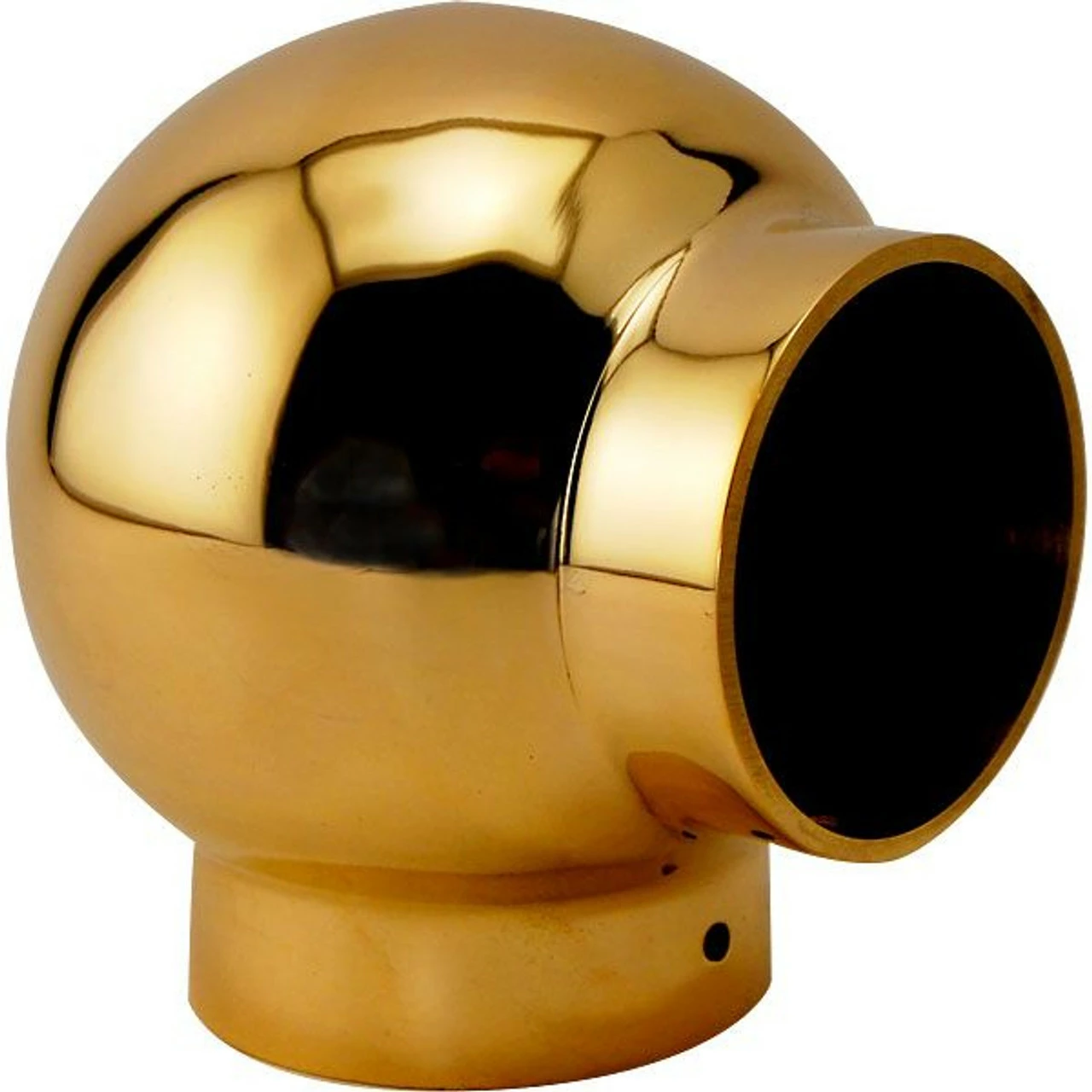 Ball Elbow Fitting 90 Degree - Polished Brass - 2" OD 3 Ball Elbow Fitting 90 Degree - Polished Brass - 2" OD