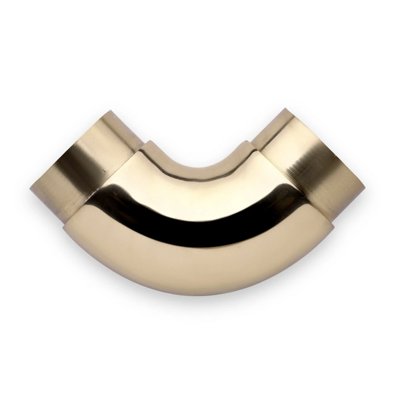 Curved Flush Elbow Fitting 90 Degree - Polished Brass - 2" OD 4 Curved Flush Elbow Fitting 90 Degree - Polished Brass - 2" OD - Image 2